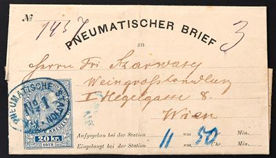 Poststück - Österr. Telegraphen-Werteindrucke analog zur Nr. 1, - Stamps