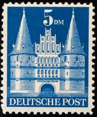 Deutsch Alliierte Besetzung ** - 1948 Freimarken Bautenserie 1   DM bis 5   DM in Type II, - Známky