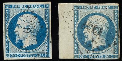 Europa Frankreich gestempelt - 1854 Militärpost: 5 Marken mit seltenen Stempeln von "AOG1"(Krimkrieg, - Stamps