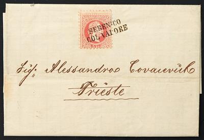 Ausgabe 1867 Poststück - 1871 "SEBENICO/COL - Francobolli