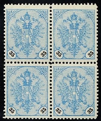 Bosnien ** - 1901/05 35 Heller ultramarin im Viererblock, - Briefmarken