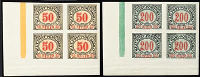 Bosnien ** - 1904 Portomarken ungezähnt im Vierblock komplett, - Briefmarken