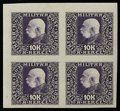 Bosnien ** - 1916 Freimarken ungezähnt im Viererblock komplett, - Briefmarken