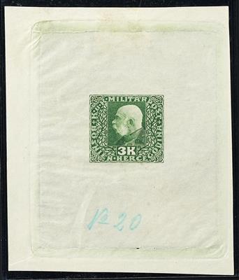 Bosnien (*) - 1916 Probe 3 Kronen grün ungezähnt im KleinbogenFormat, - Francobolli