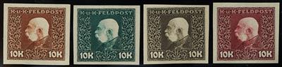 Feldpostmarken (*) - 1915/17 Freimarken 105 ungezähnte Farbproben komlett, - Francobolli