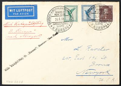 Katapult Poststück - 1930 Deutschland: "EUROPA" - Vorläufer, - Briefmarken