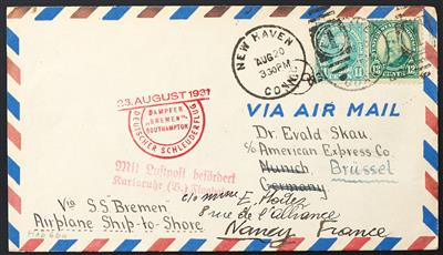 Katapult Poststück - 1931 Deutschland/USA: 4 schöne - Stamps