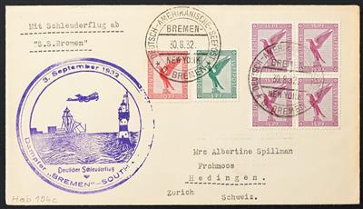 Katapult Poststück - 1932 4 feine Schleuderflug- Belege (Haberer 102b,104c, - Francobolli