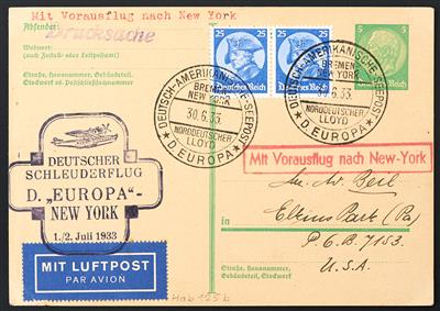 Katapult Poststück - 1933 3 schöne Katapultpost- Belege (Haberer 123b,124c, - Briefmarken