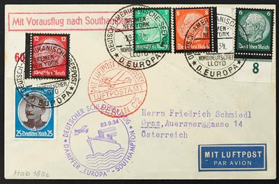 Katapult Poststück - 1934 4 feine Schleuderflug-Belege, - Briefmarken