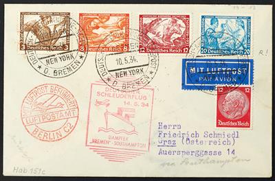 Katapult Poststück - 1934 NibelungenmarkenFrankatur auf 2 schönen Schleuderflugbelegen, - Briefmarken