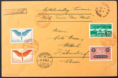 Schweiz Poststück - 1928/34 Mittelmeerflug, - Briefmarken
