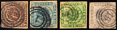 Dänemark gestempelt- 1851/58 Kleine Partie von 16 Freimarken, - Stamps