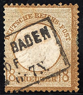 Deutschland gestempelt- 1872 Freimarke 18 Kreuzer ockerbraun grosser Brustschild, - Briefmarken