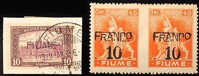 gestempelt/Briefstück/Poststück - Sammlung Fiume, - Francobolli