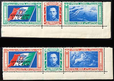 Italien ** - 1933 Geschwaderflug mit Aufdruck "I - Calo" von der rechten unteren Bogenecke komplett, - Briefmarken