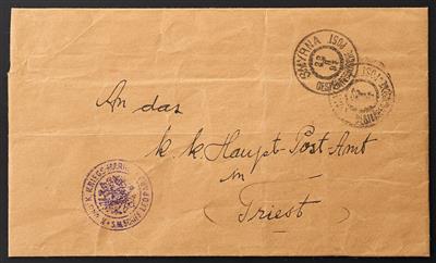 Poststück - 1897, KRETABLOCKADE - Briefmarken