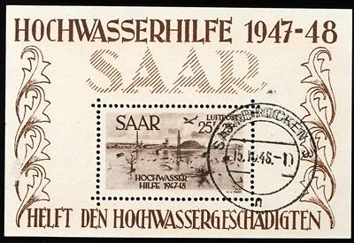 Saarland gestempelt- 1948 Hochwasser Block 2 Type VIII mit OT-Stempel von Saarbrücken, - Stamps