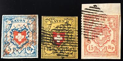 Schweiz Briefstück/gestempelt - 1850/52 Rayon I, - Briefmarken