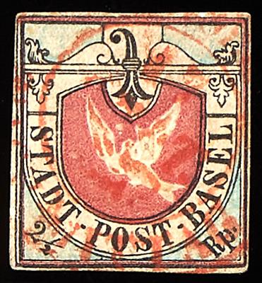 Schweiz Kanton Basel-Stadt gestempelt- 1845 "Basler - Známky