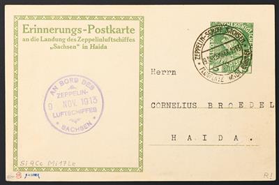Zepp Poststück - 1913 LZ 17 "Sachsen", - Známky