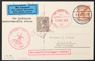 Zepp Poststück - 1929 Hollandfahrt: Zeppelin - Francobolli