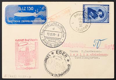 Zepp Poststück - Belgien: LZ 130,5 Belege Deutschlandfahrten nach Sudetenland, - Stamps