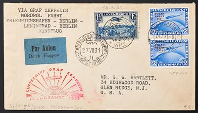 Zepp Poststück - Luxemburg: 1931 Polarfahrt, - Francobolli
