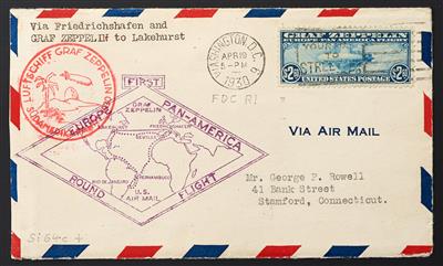 Zepp Poststück - USA: 1930 Weltrundfahrt, - Francobolli