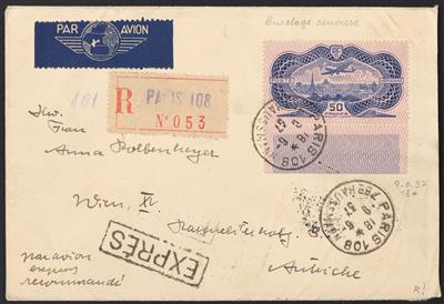 Frankreich Poststück - 1937 Flugpostmarke - Briefmarken
