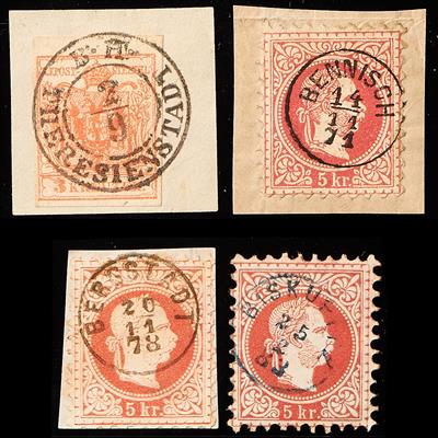 gestempelt/Briefstück/Poststück - Abstempelungs/Entwertungs - Sammlung alphabetisch nach Postorten, - Briefmarken