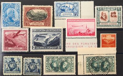 Liechtenstein **/*/gestempelt - 1912/1960 Partie mit vielen seltenen Ausgaben in 1 Steckbuch, - Stamps