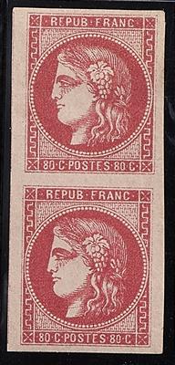 * - Frankreich Nr. 44 im senkrechten Paar, - Briefmarken