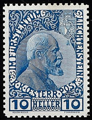(*) - Liechtenstein 1912 - 10 Heller blau, - Stamps
