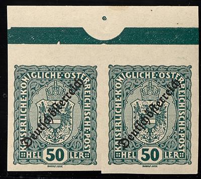 ** - Deutschösterr. 1918 - 3 Paare mit Fixierungspunkt, - Známky