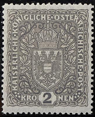 * - Österr. 1918 - Flugpost 2 Kronen in Probefarbe "grau" "ohne Aufdruck" auf grauem Papier in Linienzhng. 12 1/2, - Briefmarken