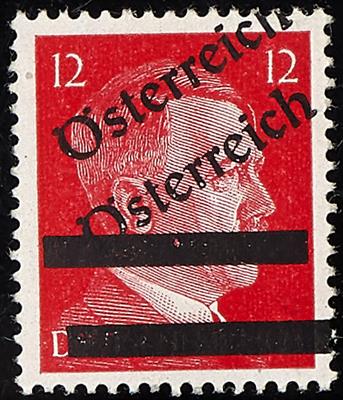 ** - Österr. 1945 - I. Wiener Aushilfsausgabe 12Pfg. Doppeldruck, - Briefmarken