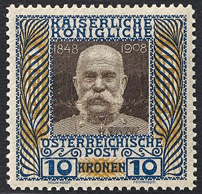 ** - Österr. Nr. 156z (10K 1908 auf - Briefmarken