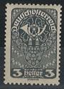 ** - Österr. Nr. 255c (3 Heller schwarzgrau), - Briefmarken