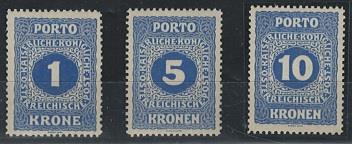 ** - österr. Porto Nr. 55B/57B (LZ. 12 1/2) postfr. Prachtstke, - Briefmarken