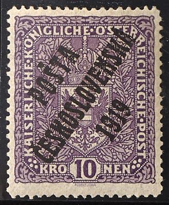 * - Tschechosl. Nr. 55 I/58 I gepr., - Briefmarken