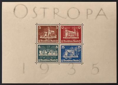 Deutsches Reich **/* - 1935 "OSTROPA"Block mit vollem Original-Gummi und zarter Falzspur, - Briefmarken