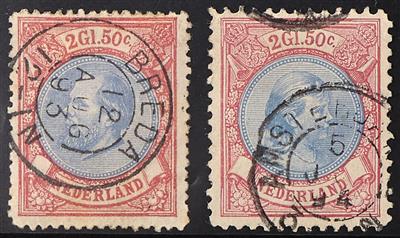 gestempelt - Niederlande Nr. 29 und 45, - Briefmarken