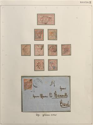 gestempelt/Poststück - Partie Schweiz Nr. 12 (Rayon III gr. Ziffer), - Briefmarken