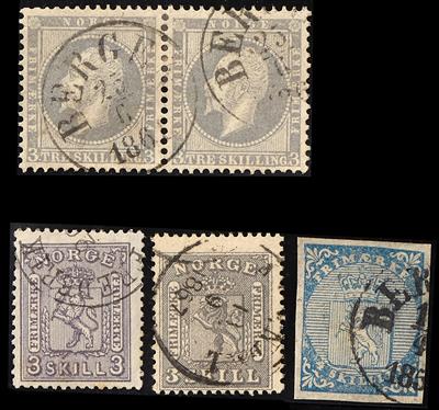 gestempelt - Sammlung Alt - Norwegen ab der Nr. 1, - Briefmarken