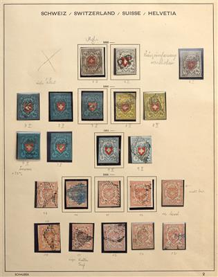 gestempelt - Sammlung Schweiz 1850/52, - Briefmarken