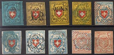 gestempelt - Schweiz Spezialsammlung Rayonmarken 1850 mit vielen attraktiven Stücken, - Briefmarken