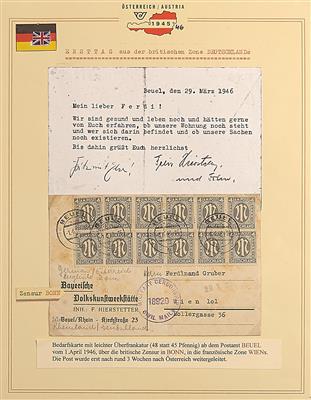 Poststück - Deutsch. britische Zone - 10 attraktive Briefe aus den frühesten Tagen der Post nach Österreich, - Známky