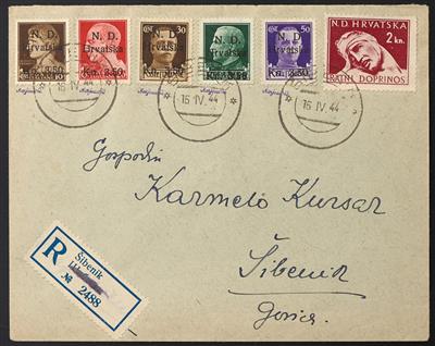 Poststück - Kroatien Lokalausg. Dalmatien + Zuschlagm. a. Reco-Kuvert, - Stamps