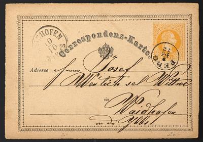 Poststück - Mühlviertel Abstempelungen auf Ganzsachen ab 1867 bis 1918, - Stamps